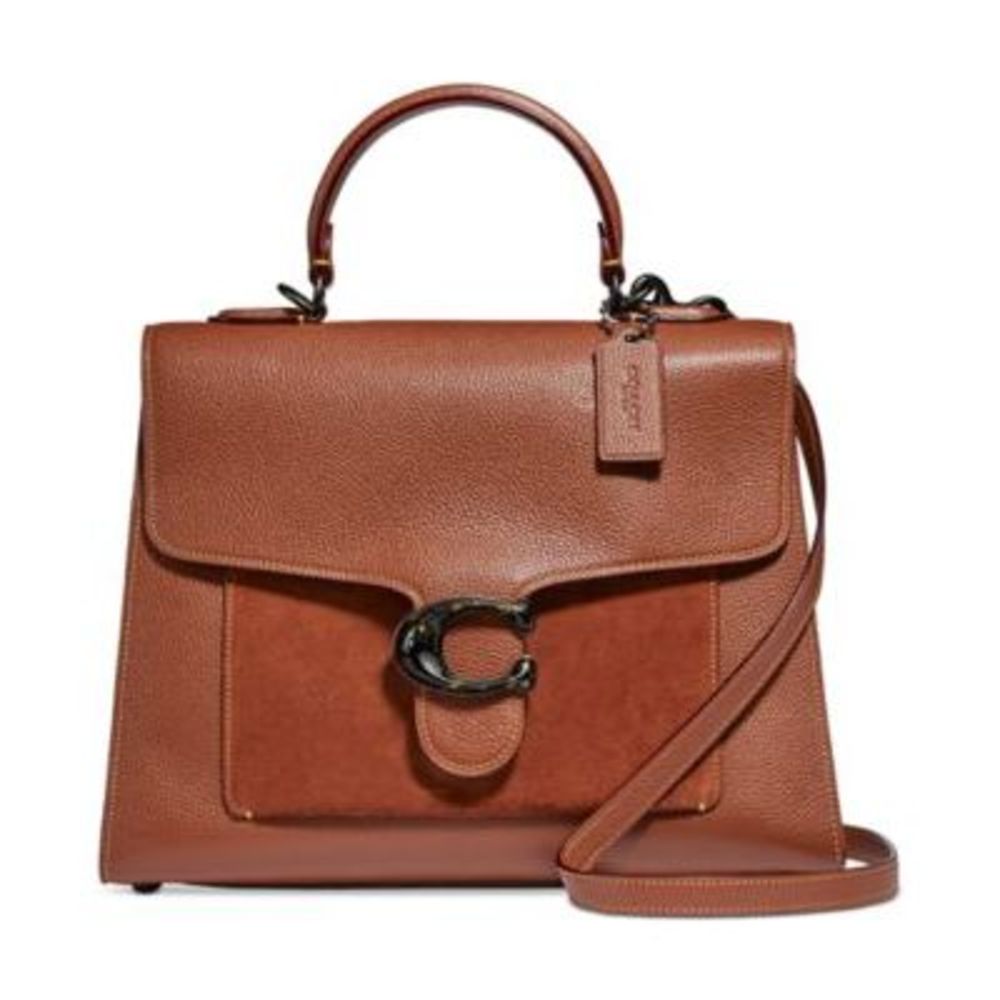 COACH Mixed Leather Suede Pocket Tab 1941 SaddleGold